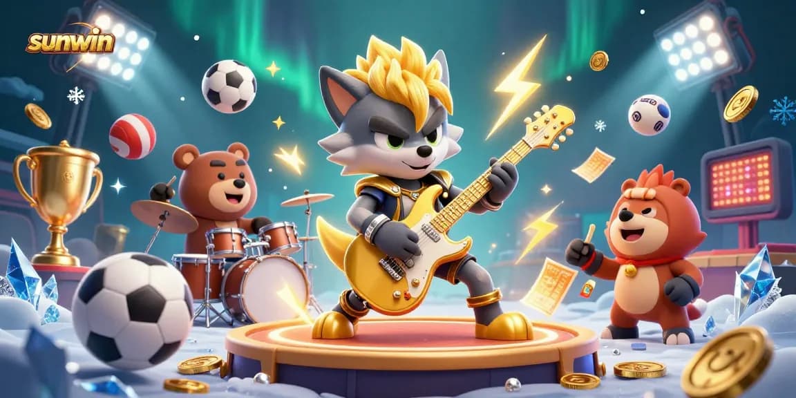 Engage with sunwin's exciting gaming experience through a vibrant 3D casino illustration.