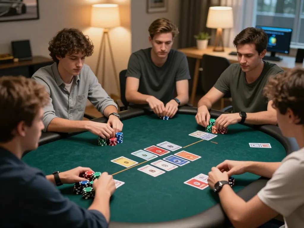 Nagawon daftar poker game scene illustrating players strategizing in an online setting.