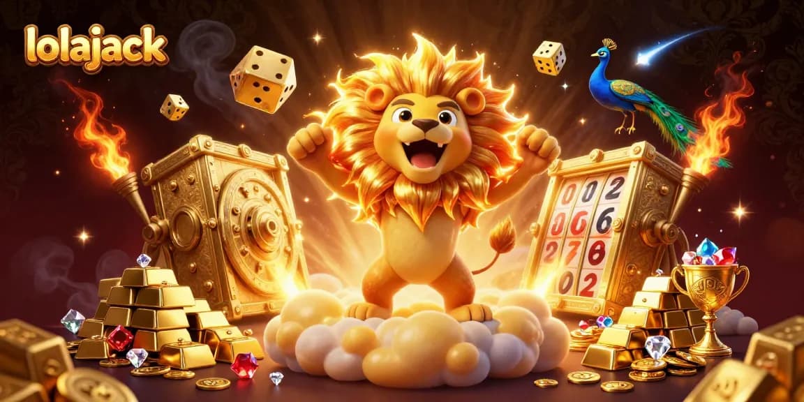 Spin and win big with lolajack's vibrant 3D casino scene filled with treasures and excitement.