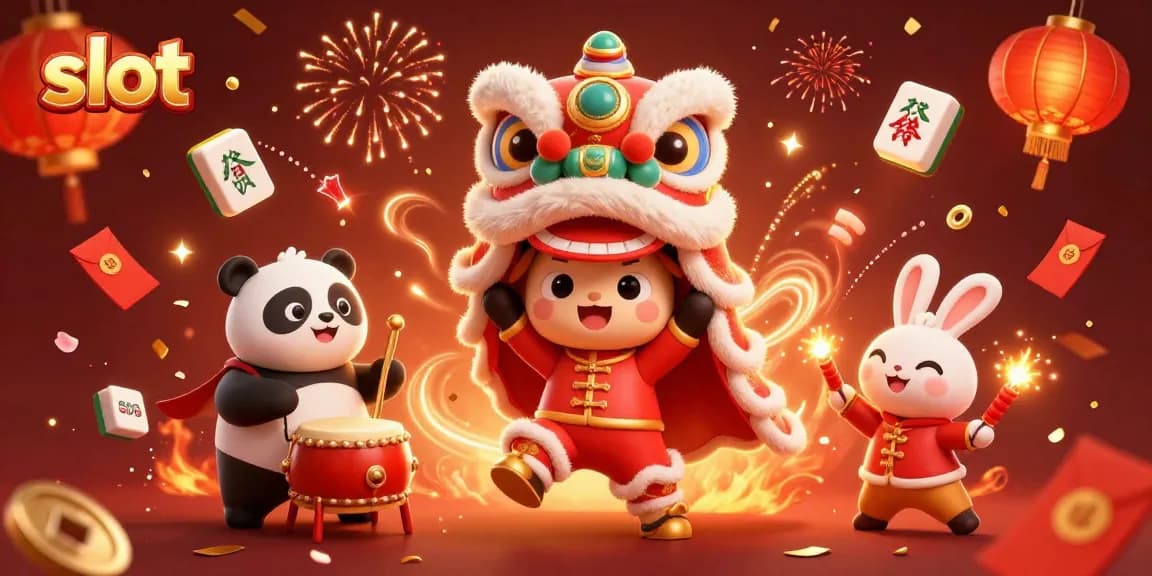 Engage with amazing slot experiences as cheerful characters celebrate with Mahjong elements and festive decorations.