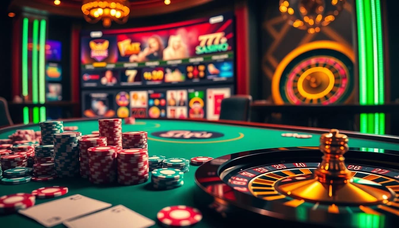 Experience the excitement of 777pub with vibrant tables featuring thrilling casino games.