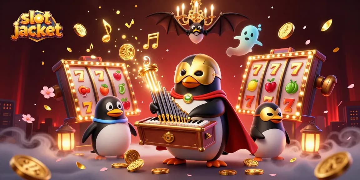Permainan slot jackpot dengan simbol dan elemen kasino berwarna cerah yang memukau.