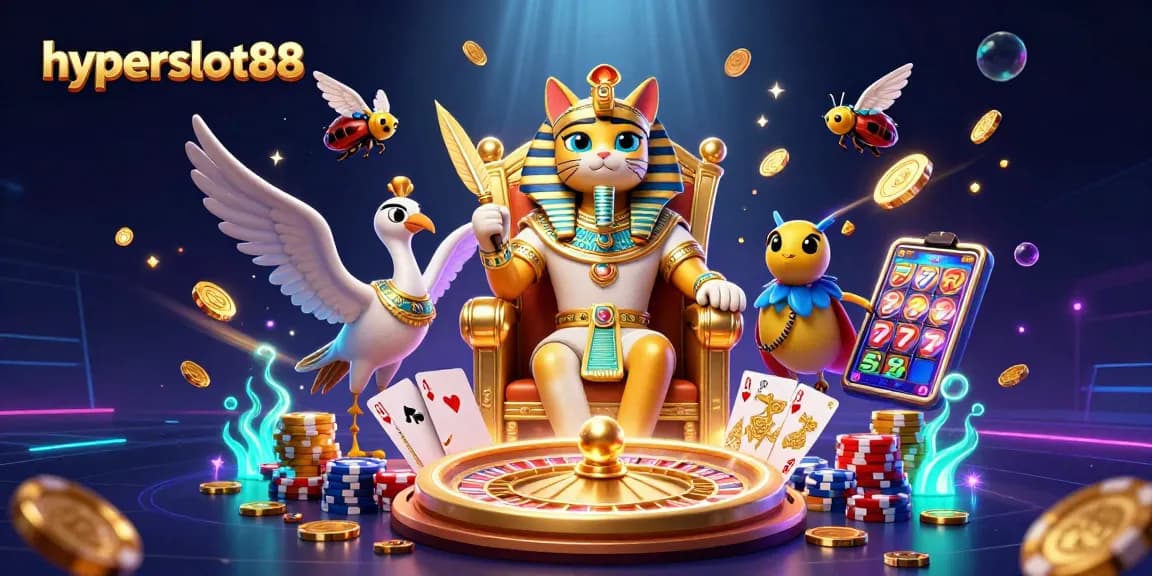 Experience the thrill of hyperslot88 with vibrant 3D Egyptian-themed casino excitement.