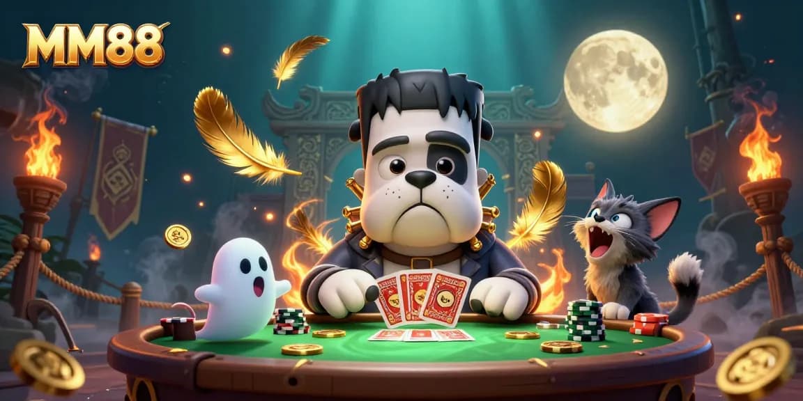 Experience thrilling gameplay at MM88 with a lively casino scene featuring vibrant characters and rich details.
