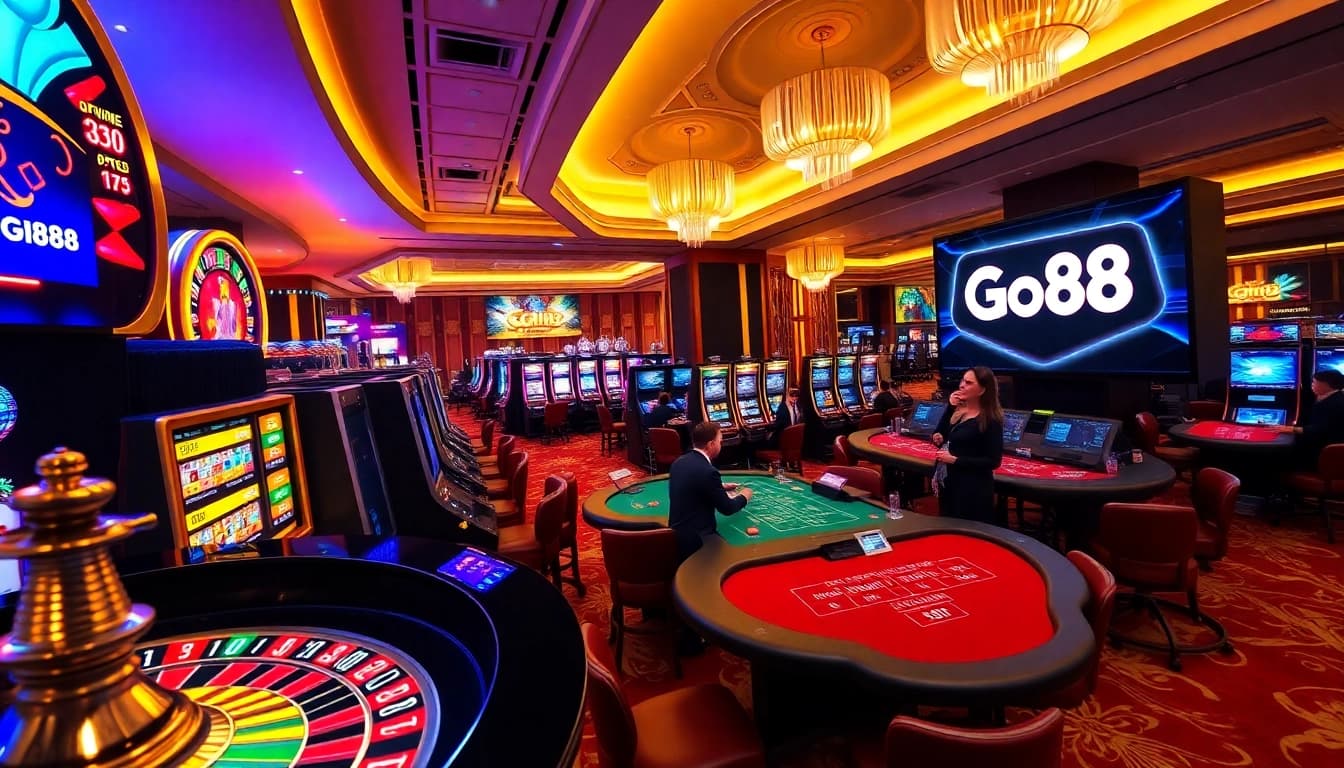 Players enjoying games at Go88 casino, highlighting excitement and dynamic gameplay.
