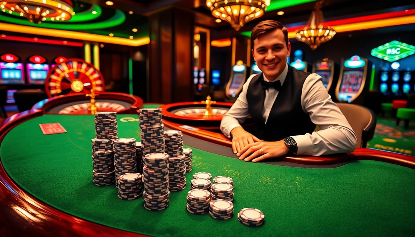 Experience the excitement of winning at XX88 with a luxurious blackjack table and roulette wheel.