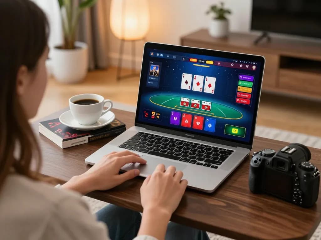 Experience exciting online blackjack gameplay at BETWIN4D in a cozy home setting.