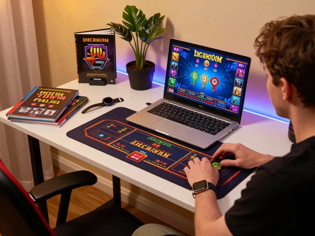 Engaging in exciting online casino gameplay while tracking incakoin strategies with colorful displays