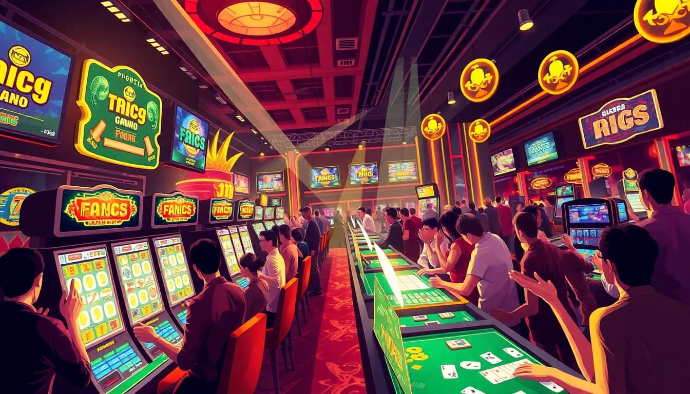 Exciting gaming atmosphere at fb88 showcasing diverse players engaged in sports betting and casino games.