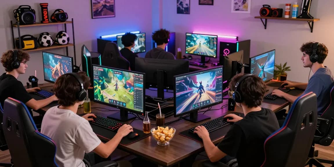Komunitas gamer aktif di https://honda555.net/ dengan suasana ceria dan peralatan bermain yang berwarna-warni.