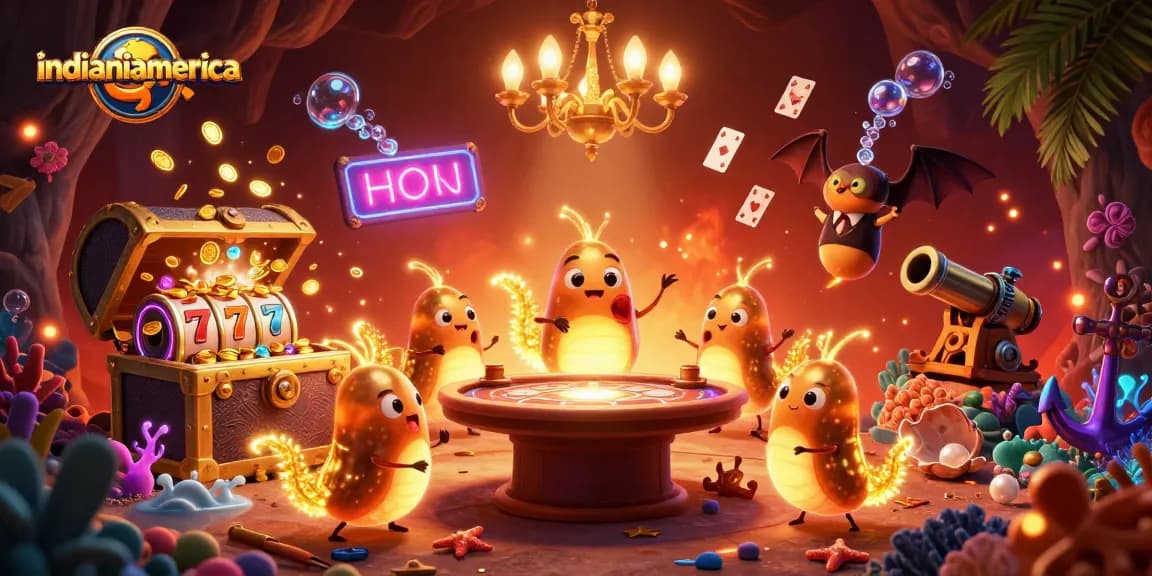 Join the fun at indianiamerica with vibrant glowworms lighting up an exciting cave casino scene.