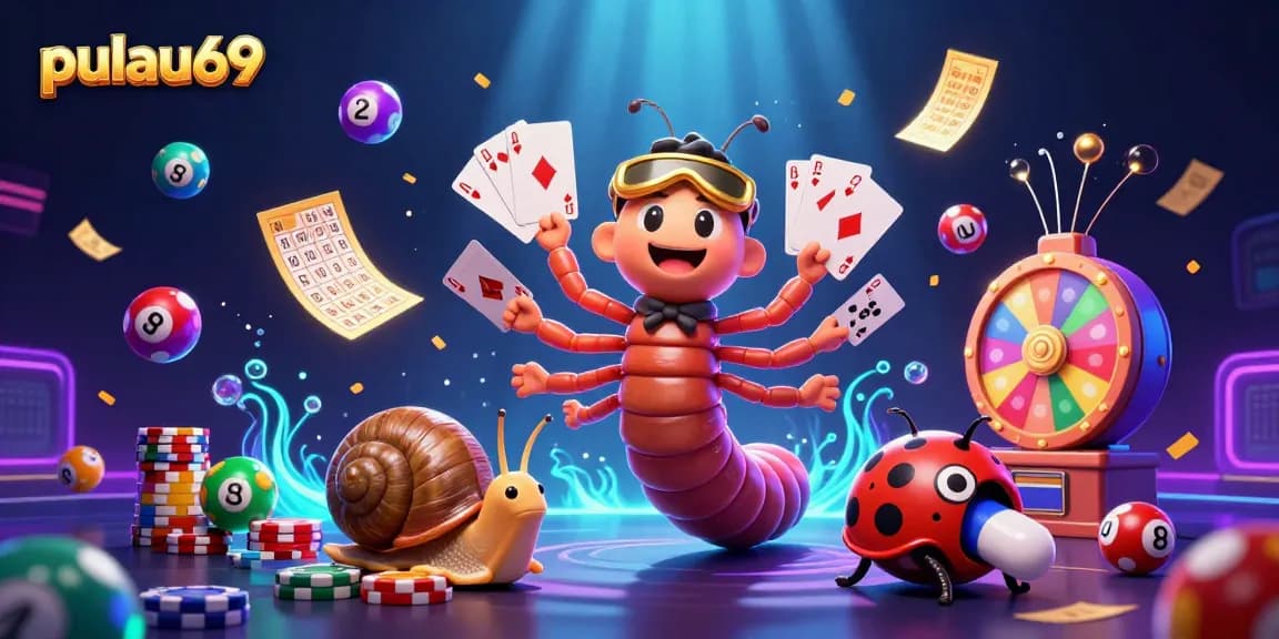 Experience exciting gameplay with pulau69 featuring a cartoon dealer and vibrant game elements.