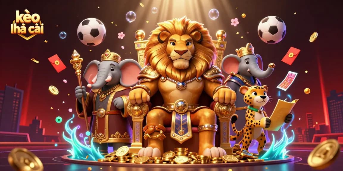Engage with thrilling sports betting at kèo nhà cái while witnessing a vibrant 3D scene filled with dynamic gaming elements.