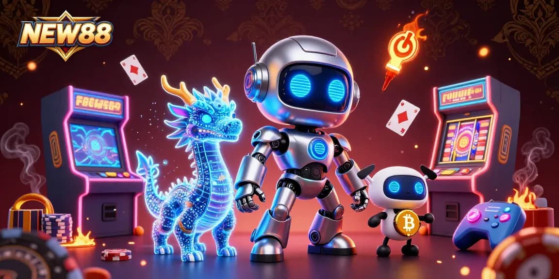 Engage in thrilling action with NEW88, the ultimate online gaming experience featuring vibrant casino elements.