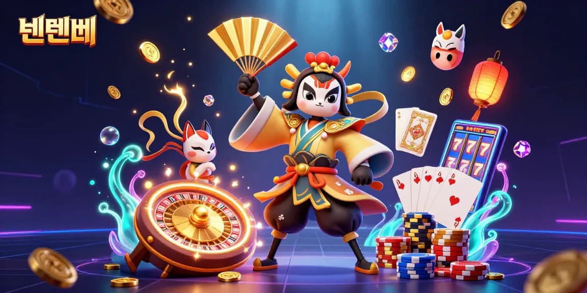 Experience 텐텐벳 with vibrant gaming elements and dynamic characters in this stunning casino scene.