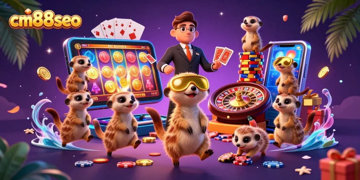 Experience thrilling gameplay at cm88seo with enchanting meerkats operating a vibrant casino.