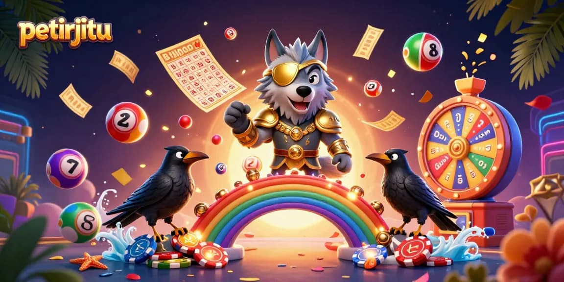 Petirjitu menawarkan pengalaman bermain dengan atribut kasino melalui ilustrasi menarik.