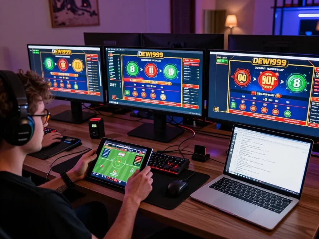 Pemain yang terlibat dengan permainan kasino online DEWI999 dan taruhan olahraga dalam pengaturan permainan modern