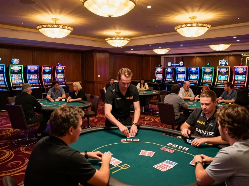 Players enjoying poker at UU88 casino, showcasing strategic gameplay and engaging atmosphere