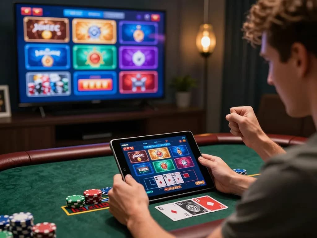 Player celebrating a win at viral88 online blackjack, highlighting strategic gameplay.