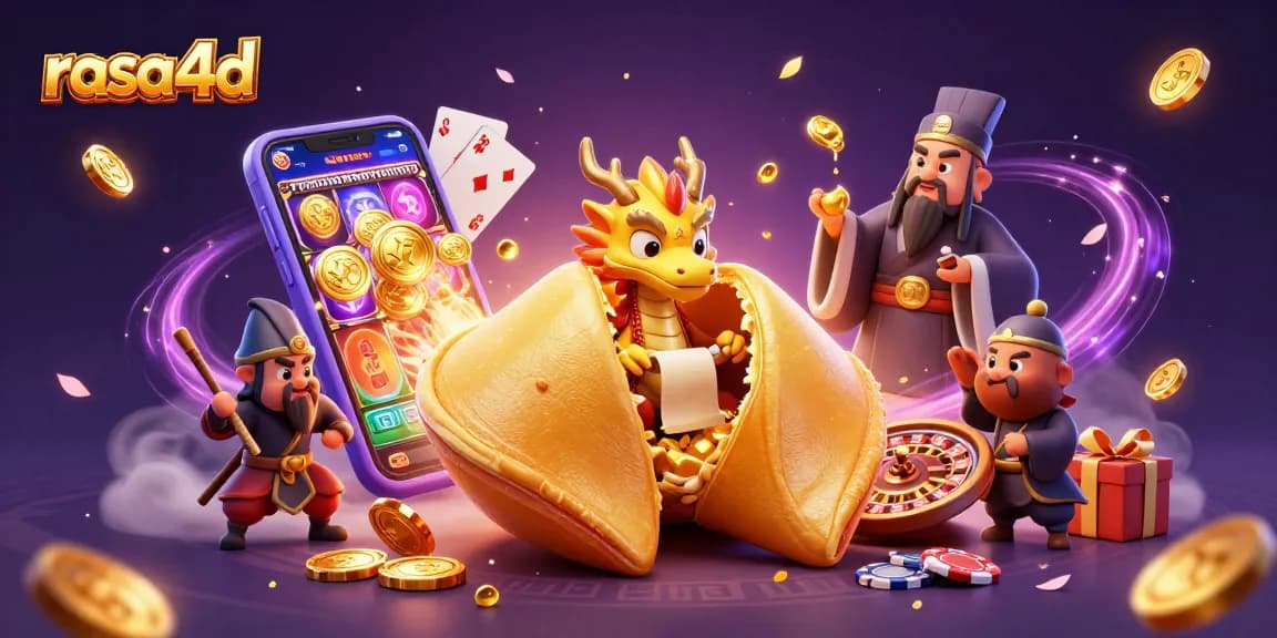 Menggenggam peluang menang dengan rasa4d, petikan jackpot terlihat dikelilingi simbol beruntung di kasino virtual.