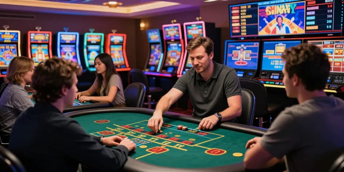 Engaged players enjoying 78win online casino games with vibrant atmosphere and live dealer.