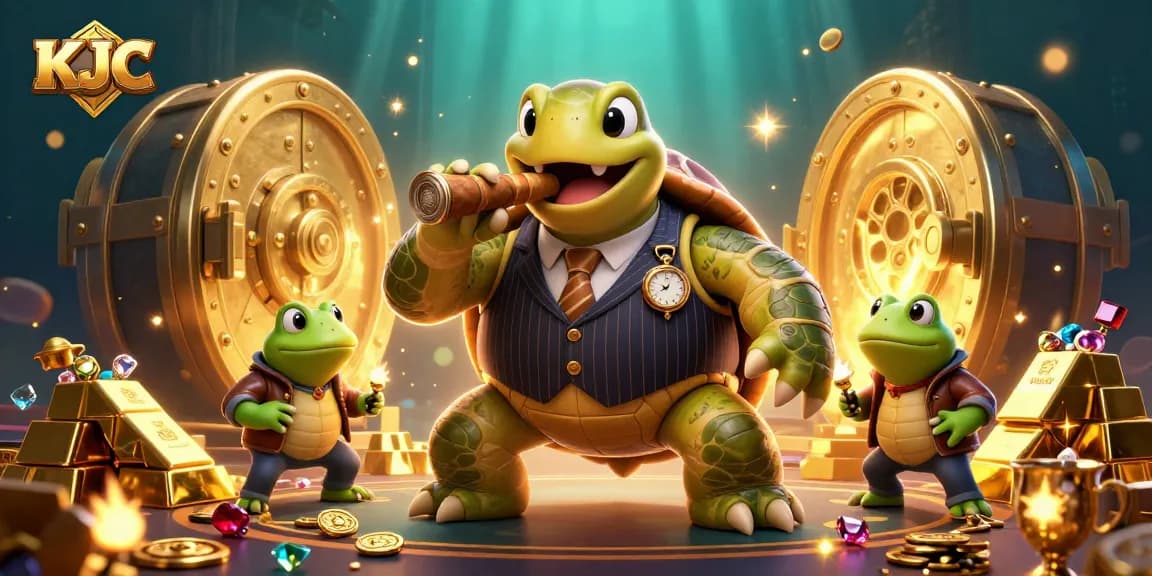 KJC showcases a snapping turtle in a mobster suit leading an exciting casino scene.