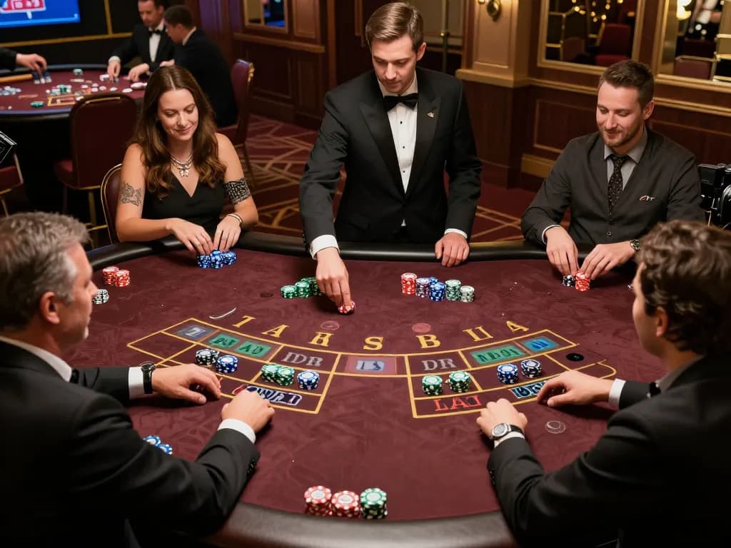 Pemain AIR123 terlibat dalam permainan baccarat dengan taruhan tinggi, menangkap permainan strategis dan kegembiraan kasino