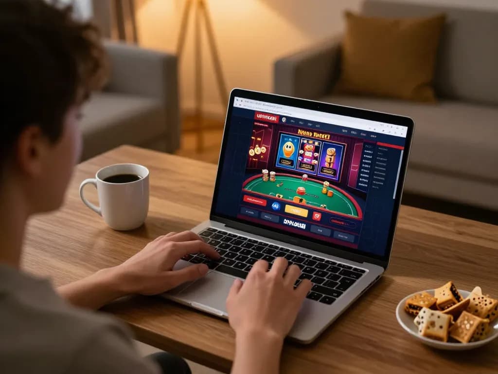 Engaging online gaming experience at upintogel with dynamic casino interface and cozy atmosphere.