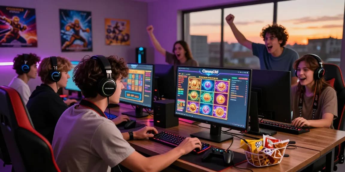 Pengguna Cipung138 bermain slot online dengan suasana seru dan peralatan gaming yang penuh warna