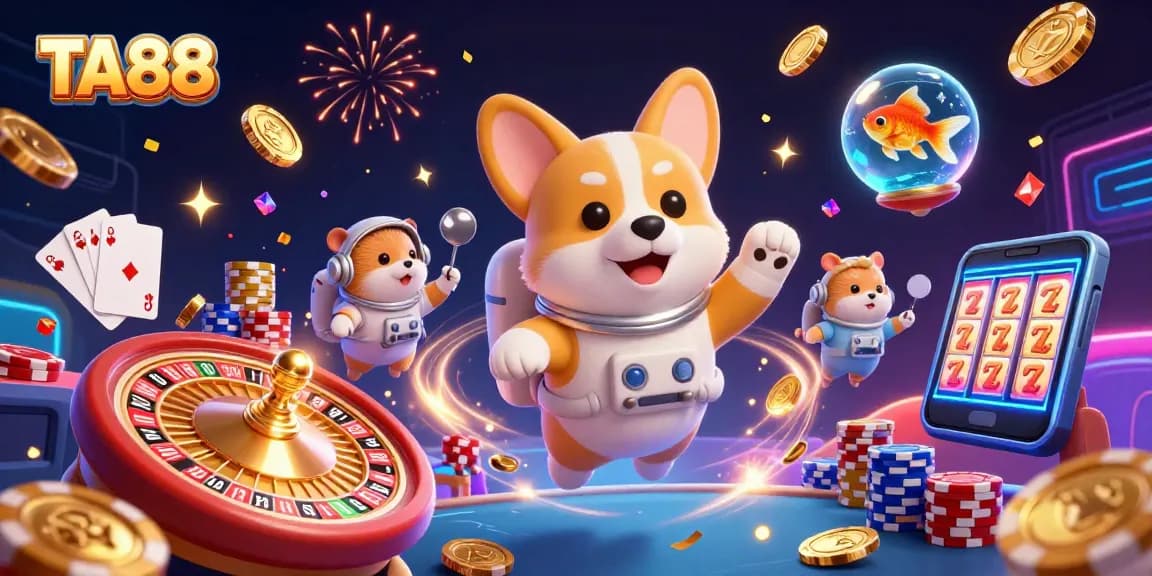 Experience excitement in the TA88 casino with joyful gaming characters and dynamic action!