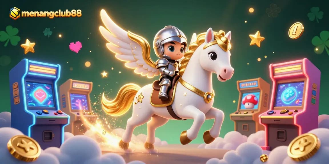 Experience adventure and excitement with menangclub88's magical gaming environment featuring a celestial white horse.