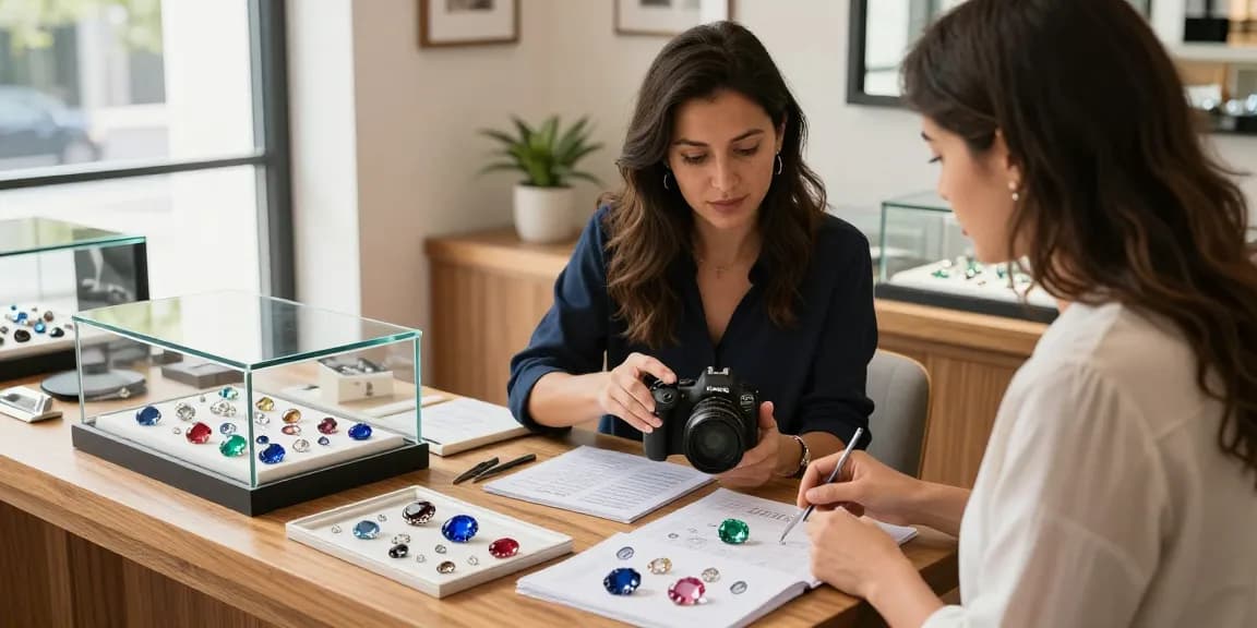Discover premium gemstones at https://www.mygemspot.com with expert assistance in a vibrant retail setting.