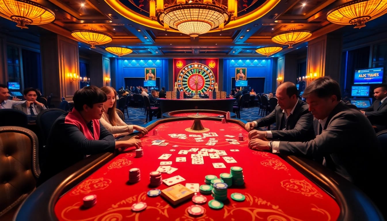 Lô Đề Trực Tuyến elevates thrilling poker gameplay with vibrant chips and elegant tables.