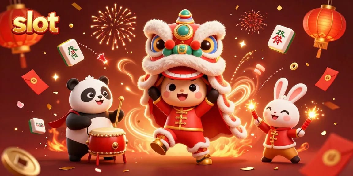 Engage with amazing slot experiences as cheerful characters celebrate with Mahjong elements and festive decorations.