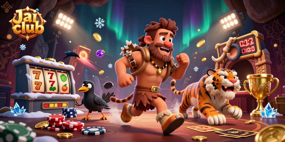 Engaging Jai club scene with characters and slot game elements in a dynamic casino atmosphere.