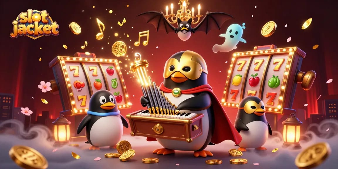 Permainan slot jackpot dengan simbol dan elemen kasino berwarna cerah yang memukau.