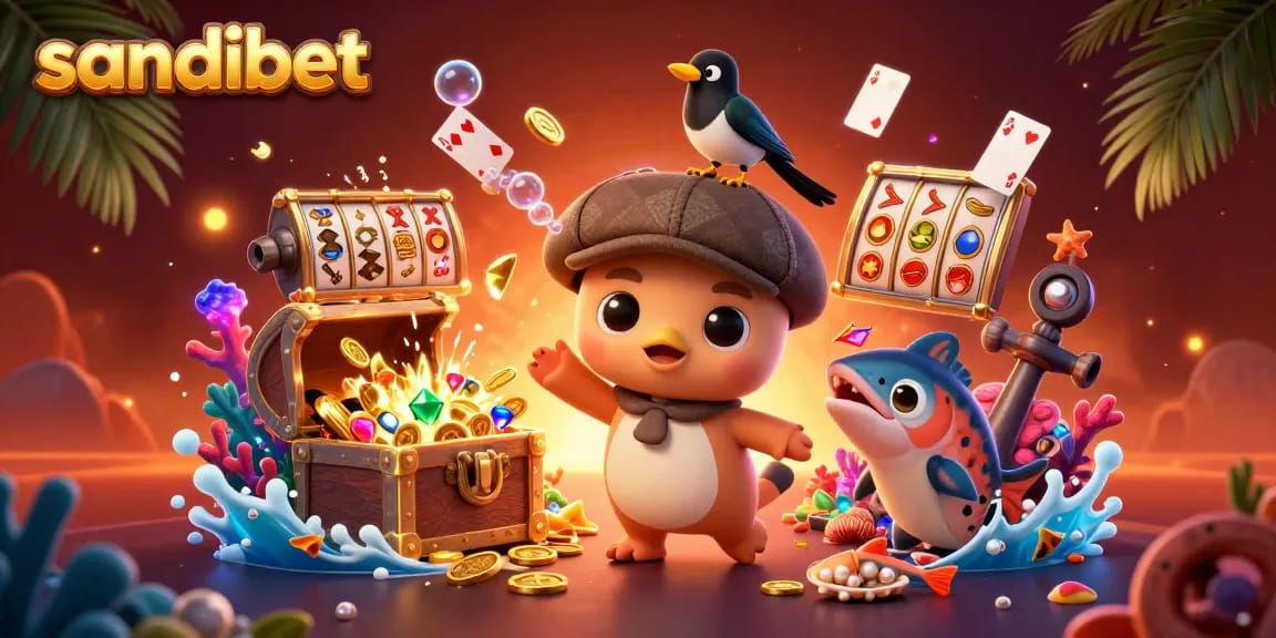 Rasakan keseruan slot dengan sandibet yang menampilkan Nessie yang ceria dan harta karun penuh permata dalam pemandangan bawah laut yang vibrant.