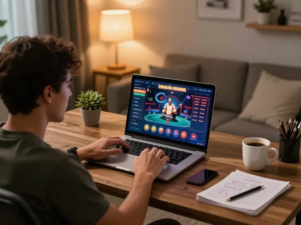Cloud-Afrika online casino gaming setup showing excitement and strategy in the comfort of home.