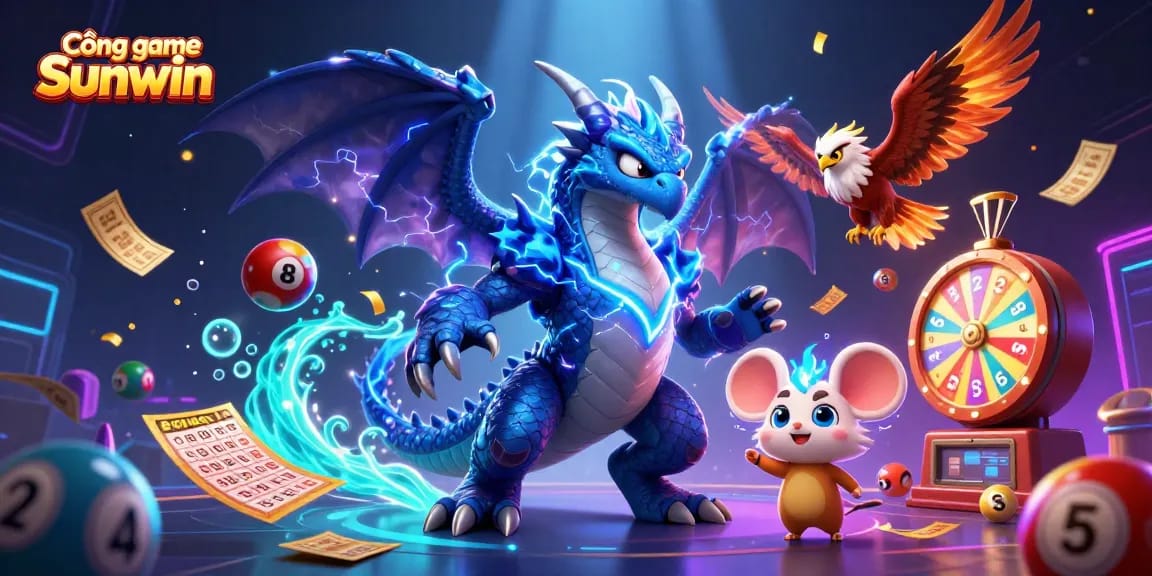 Experience the thrill of Cổng game Sunwin with dynamic lottery excitement and captivating characters.