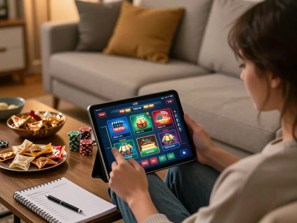 Experience engaging online gaming at uu88 while enjoying a cozy home setup with strategic betting notes.