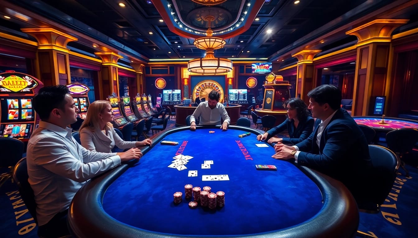 Experience thrilling casino excitement at S8 with blackjack tables and vibrant slot machines.