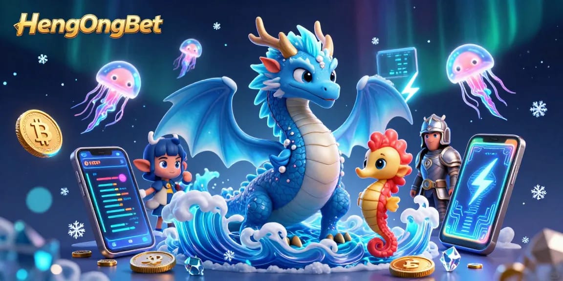 Join the action at HengOngBet with a vibrant 3D casino illustration featuring mystical sea creatures.
