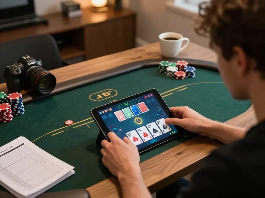 Engaging online poker gameplay on vt88, showcasing a player immersed in strategy and fun.