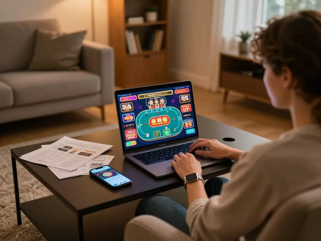 Engaging user experience with rikvip online gaming setup showcasing poker and slots.