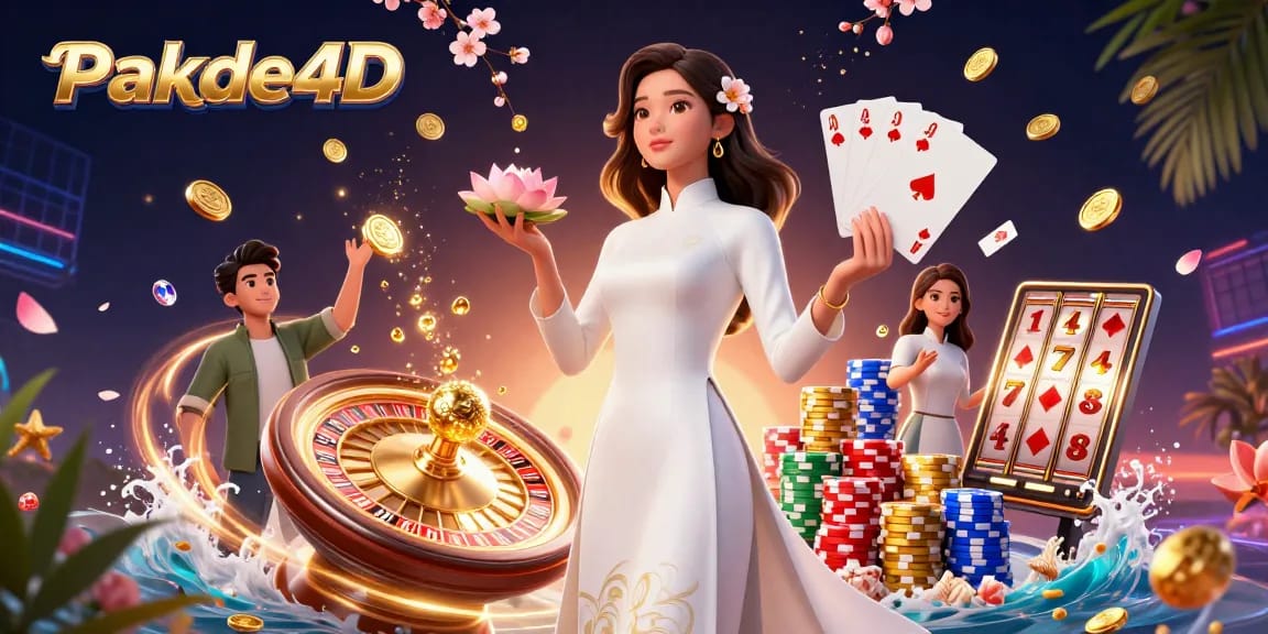 Engage with Pakde4D's thrilling online lottery experience featuring dynamic game elements and festive visuals.