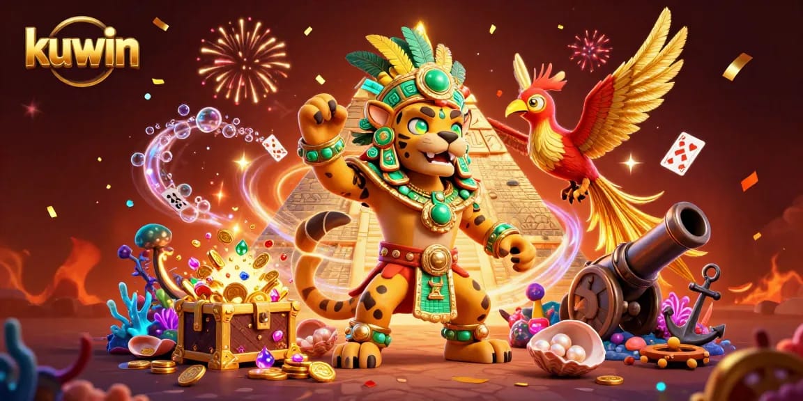 Experience thrilling kuwin gaming with vibrant 3D characters and dynamic casino elements.