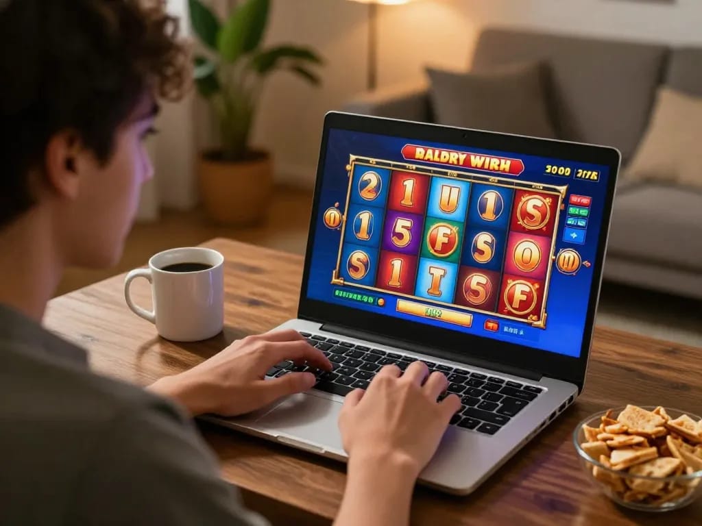 Bergabung dalam slot gacor gampang menang online, pemain menikmati grafis berwarna-warni dan gameplay responsif di rumah.