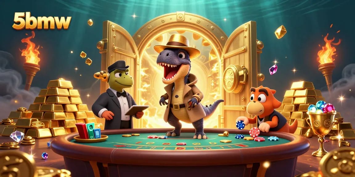 Experience thrilling gameplay with 5bmw as a velociraptor card counter blends humor and strategy at a blackjack table.