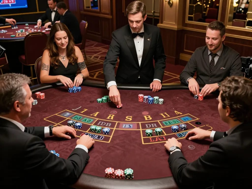 Pemain AIR123 terlibat dalam permainan baccarat dengan taruhan tinggi, menangkap permainan strategis dan kegembiraan kasino